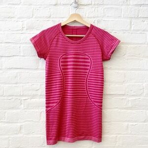 Lululemon || Swiftly Tech Short Sleeve Crew Heathered Berry Rumble Pink Stripe 6